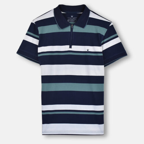 POLO SLIM FIT CON CIERRE Y VIVO A TONO